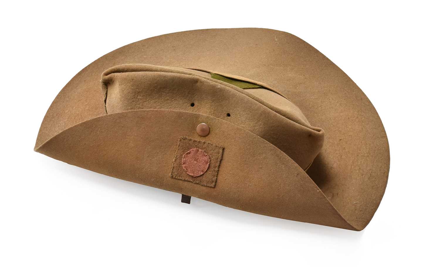 Lot 2225 - A Second World War Slouch Hat, in khaki felt,...