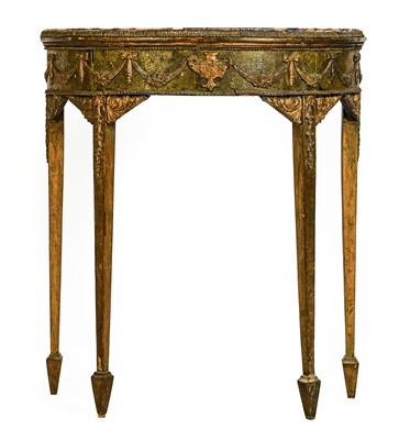 Lot 827 - A George III Style Green Painted and Marble...