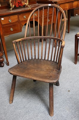 Lot 1174 - A Low Hoop Back Windsor Chair, 19th century