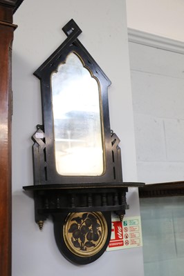 Lot 1243 - An Aesthetic Period Mirror, ebonised and...