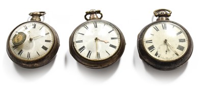 Lot 429 - Three Silver Pair Cased Pocket Watches, two...