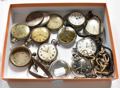 Lot 433 - A Selection of Military Pocket Watches, signed...