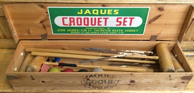 Lot 1140 - A Jaques Croquet Set, in pine case