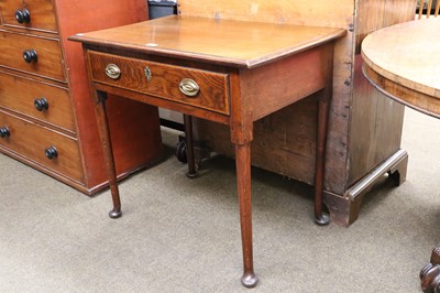 Lot 1247 - A George III Oak Single Drawer Side Table,...