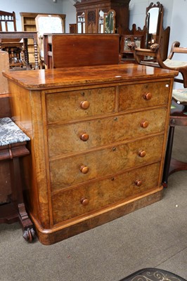 Lot 1253 - A Victorian Figured and Bur Walnut Four Height...