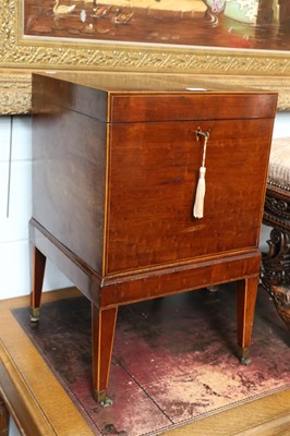 Lot 1338 - A Regency Mahogany Cellatette, with strung...