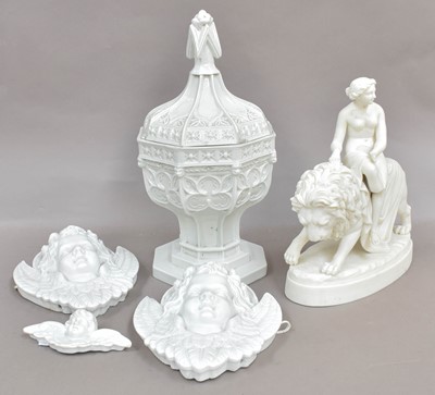 Lot 186 - A Minton Gothic Revival Travelling Font and...
