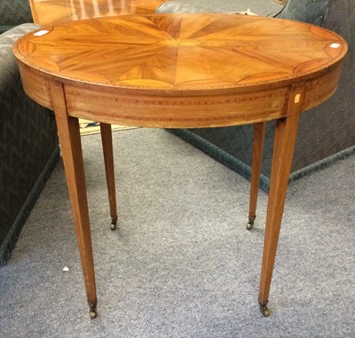 Lot 1219 - An Edwardian Satinwood Oval Lamp Table, with...