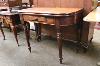 Lot 1312 - A Victorian Mahogany Fold Over Tea Table, with...