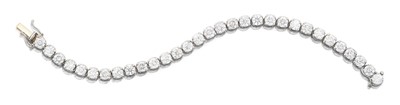 Lot 2330 - A Platinum Diamond Line Bracelet