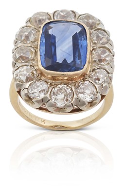 Lot 2278 - A Sapphire and Diamond Cluster Ring