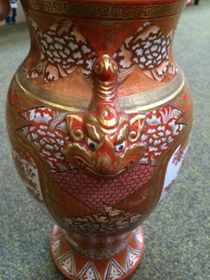 Lot 180 - A Pair of Japanese Meiji Period Kutani Vases,...