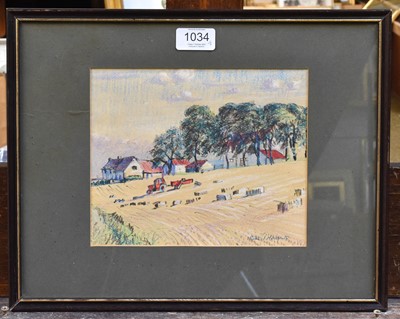 Lot 1034 - Robert John Heslop (1907-1988) "Bailing Straw,...