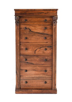 Lot 444 - A Victorian Rosewood Secretaire Wellington...