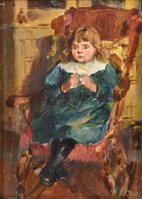 Lot 1055 - John William Gilroy (1868-1944) A young girl...