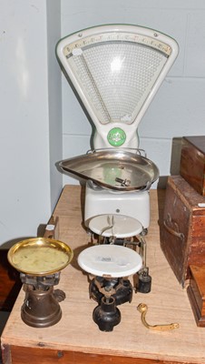 Lot 309 - Three Weighing Scales (i) Avery shop scale...