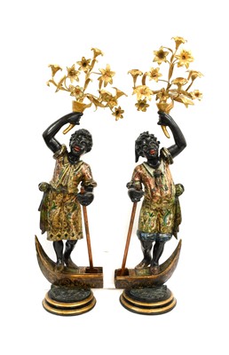 Lot 592 - A Pair of Gilt Metal Mounted, Painted and...