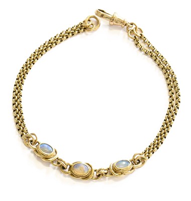 Lot 206 - A 9 Carat Gold Opal Bracelet, length 21cm