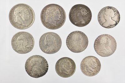 Lot 206 - 21 x British Silver Coins, comprising: 2 x...