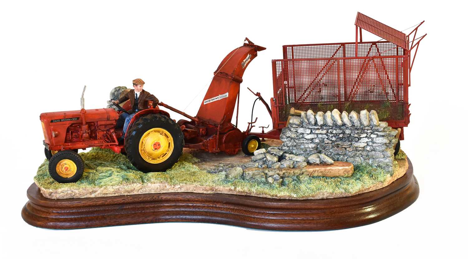 Lot 1006 - Border Fine Arts 'A Tight Turn' (David Brown 950 with Forager and Trailer)