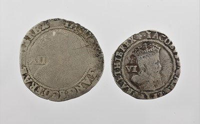Lot 154 - 2 x James I, comprising: shilling 1603-4,...