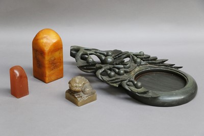 Lot 35 - A Chinese Soapstone Scholars Seal and Two...