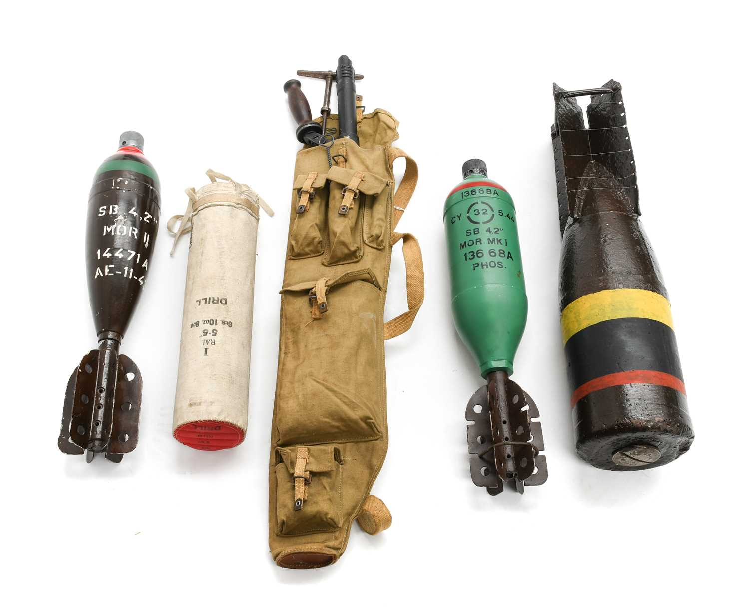 First Mortar Lot 2166 - Four British Inert Mortars, including one