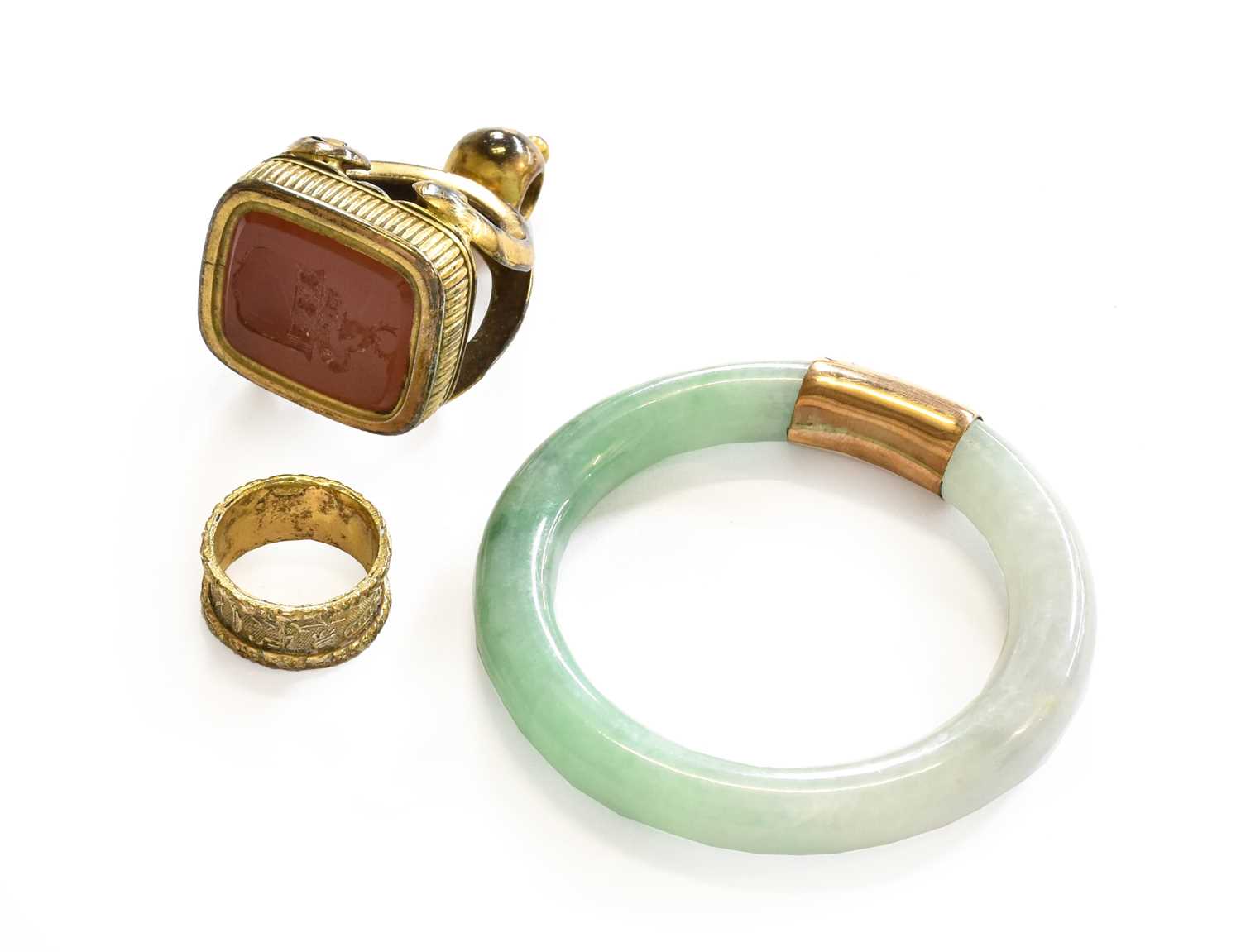 Lot 187 - A Children's Jade Bangle, inner diameter 4.0cm;...