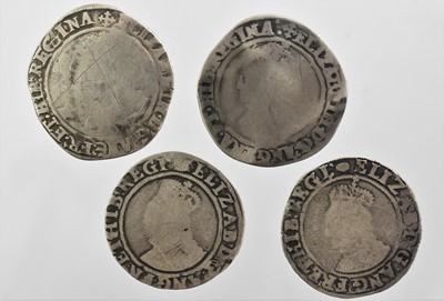 Lot 145 - 4 x Elizabeth I, Shillings comprising: 2 x...