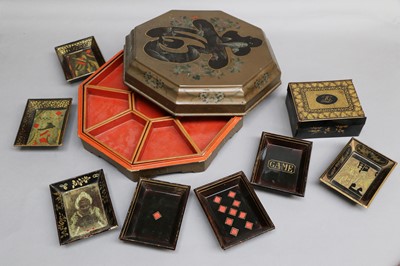 Lot 108 - A 19th Century Gilt Decorated Papier Maché Box,...