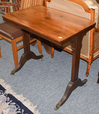 Lot 1322 - A Mahogany Side Table, on twin supports,...