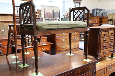 Lot 1193 - An Edwardian Mahogany Window Seat, with cane...