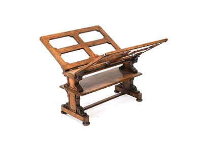 Lot 443 - A Victorian Figured Walnut Folio Stand, 3rd...