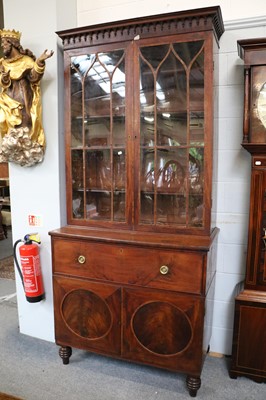 Lot 1103 - A George III Crossbanded Mahogany Secretaire...