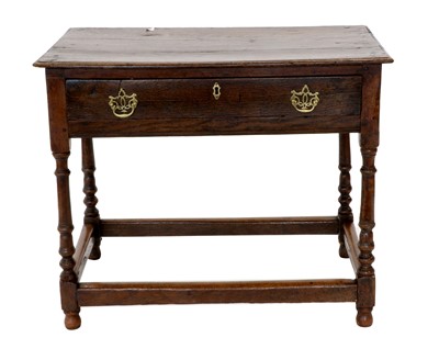 Lot 610 - A Joined Oak Side Table, circa 1700, the three-...