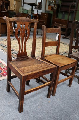 Lot 1164 - An Elm Plank Seated Chair, 18th century, with...