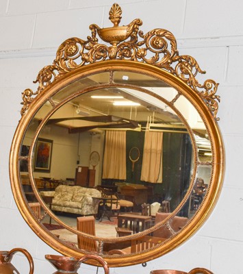 Lot 1293 - A Gilt Framed Sectional Oval Mirror, 20th...