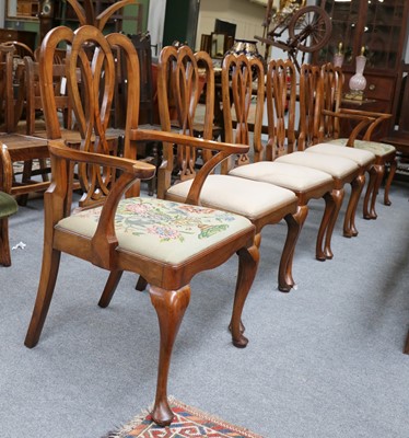 Lot 1166 - A Set of Six Georgian Style Walnut Dining...