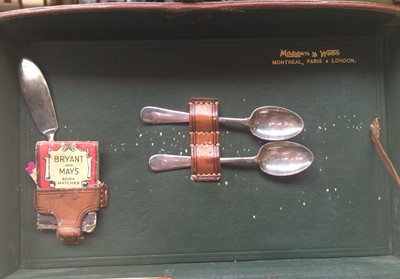 Lot 285 - A Tan Leather Cased Travelling Picnic Set,...