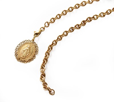 Lot 5 - A 9 Carat Gold Pendant on Chain, pendant...