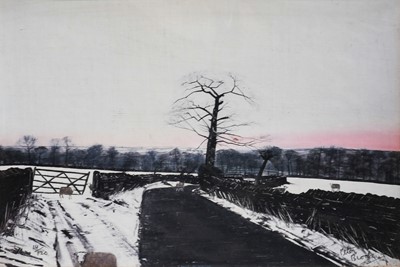 Lot 1055 - Peter Brook RBA (1927-2009) "Sheep in Winter"...