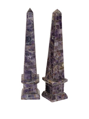 Lot 377 - A Pair of Amethyst Obelisks, in 18th century...