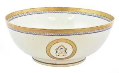 Lot 315 - A Chinese Porcelain European Market Punch Bowl,...