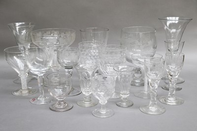 Lot 41 - A Group of 18th Century and Later Glass,...