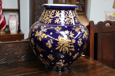 Lot 275 - A Sarreguemines Cobalt Blue and Gilt Decorated...