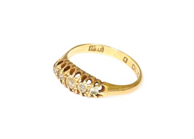 Lot 244 - An 18 Carat Gold White Stone Five Stone Ring,...