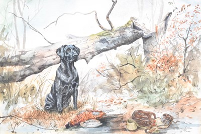 Lot 1012 - Gillian Harris (Contemporary) Black Labrador...