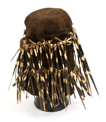 Lot 211 - A Kaka Ceremonial Porcupine Quill Hat,...