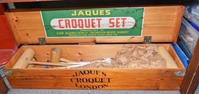 Lot 303 - A Jaques Croquet Set in a Pine Case