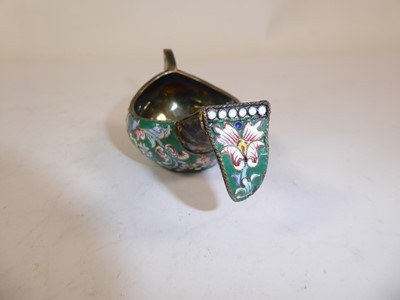 Lot 2094 - A Continental Silver and Enamel Kovsh
